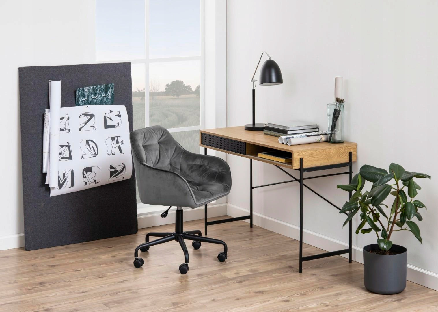 Brooke OFFICE CHAIR grey light swivel WELWET Kind rotary
