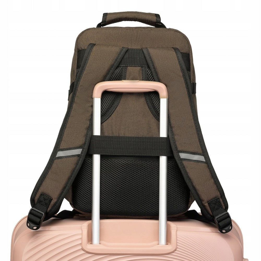Brown Airplane Backpack 40x30x20 Ryanair Wizzair Hand Luggage Expander Brand Kono