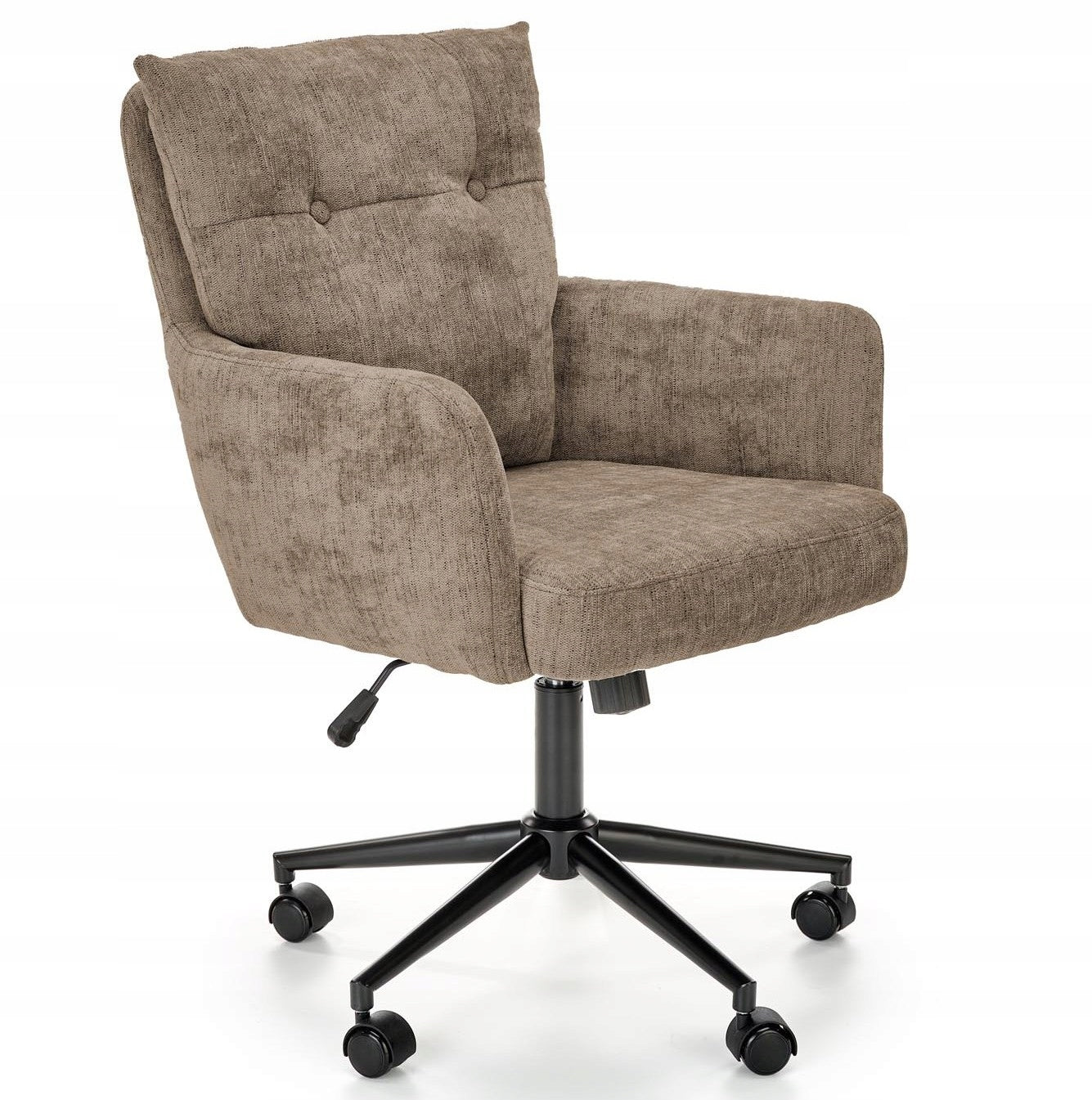 Brown Upholstered Swivel Chair for Living Room, Desk Dining Room - FLORES