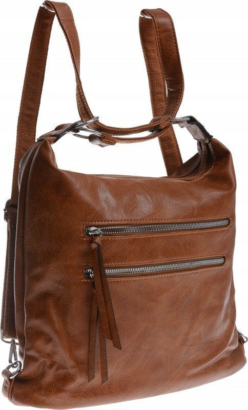 Brown women's bag-backpack 3in1 large bag Brown