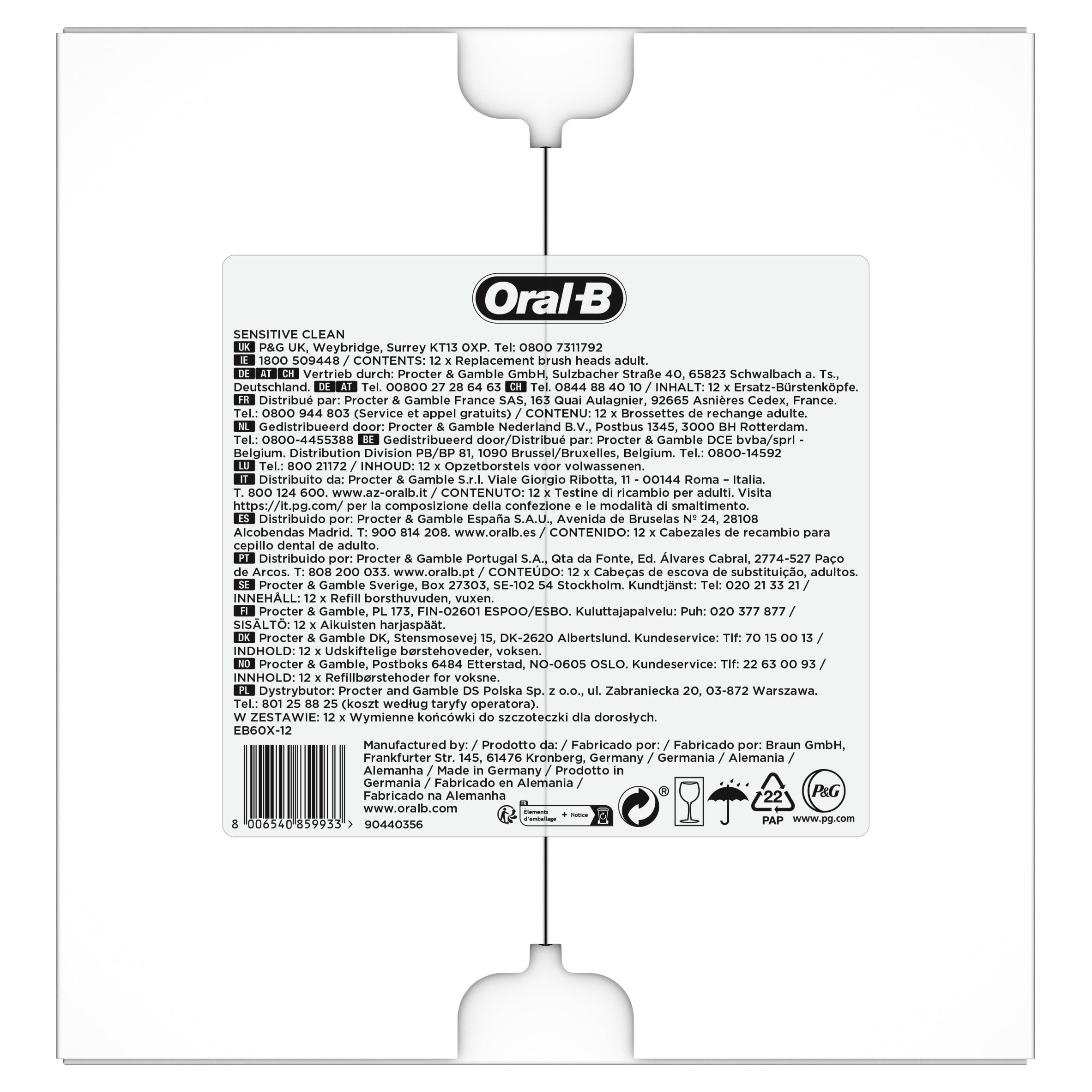 Brush tips Oral-B Pro Sensitive Clean 12 pcs white Brand Oral-B