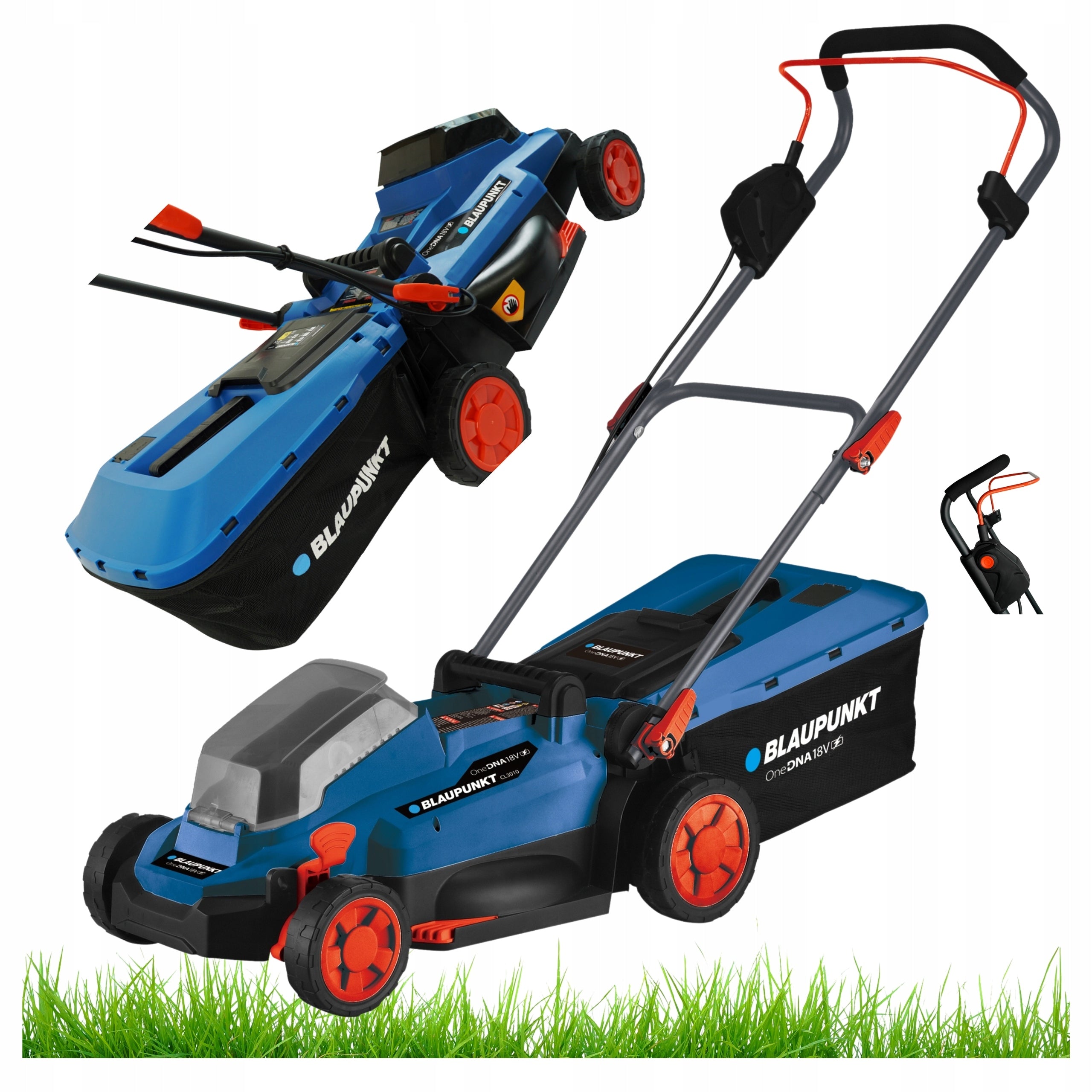 Brushless 33cm Cordless Lawn Mower Basket Blaupunkt CL3010