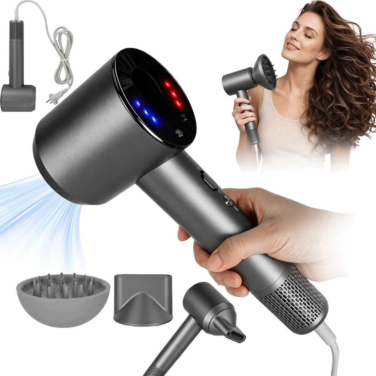 Brushless Dryer 1600W Lightweight With Ionic Technology And Diffuser