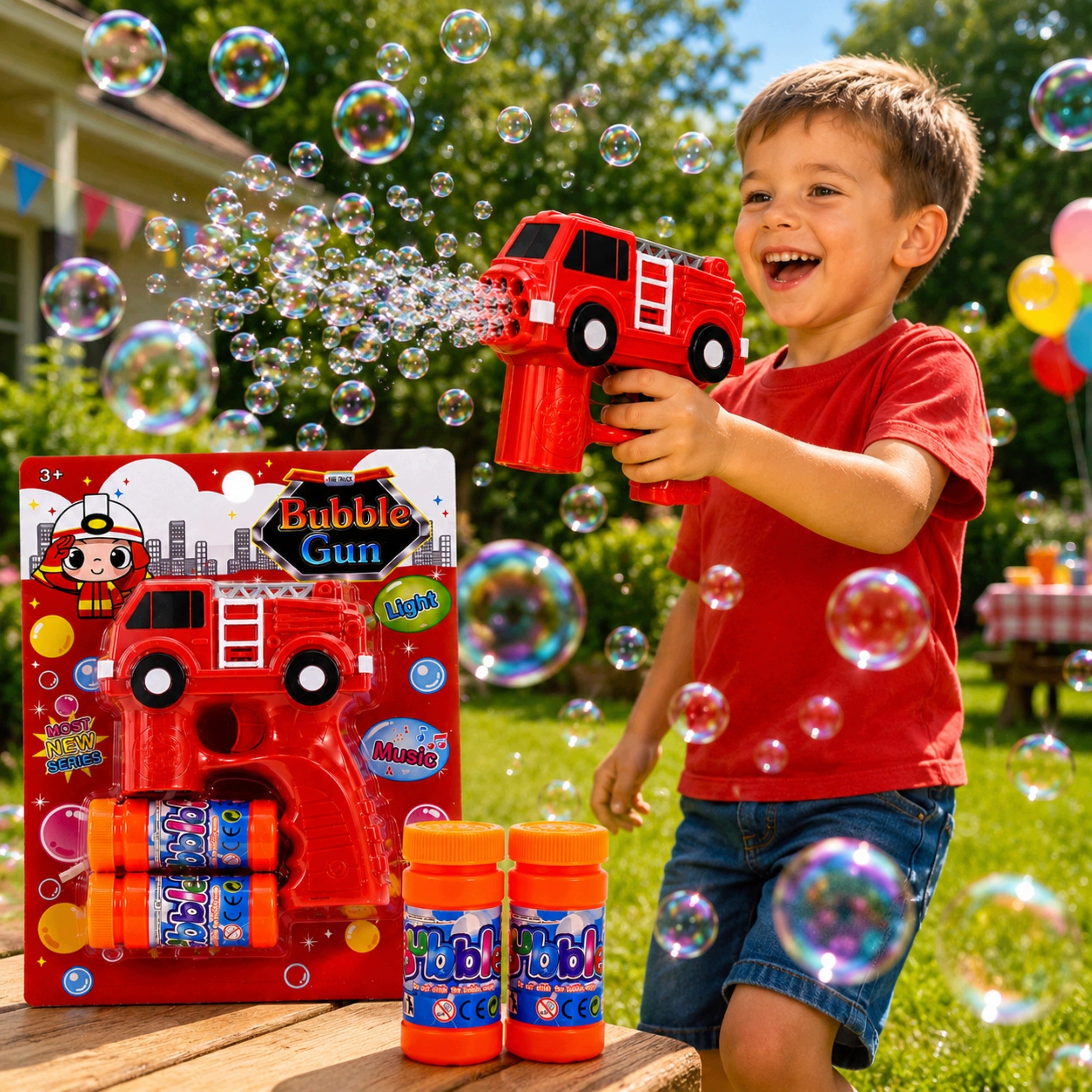 Bubble Gun Automatic Fire Brigade Bubble Gun 2 LED Liquids Manufacturer code 886-y2