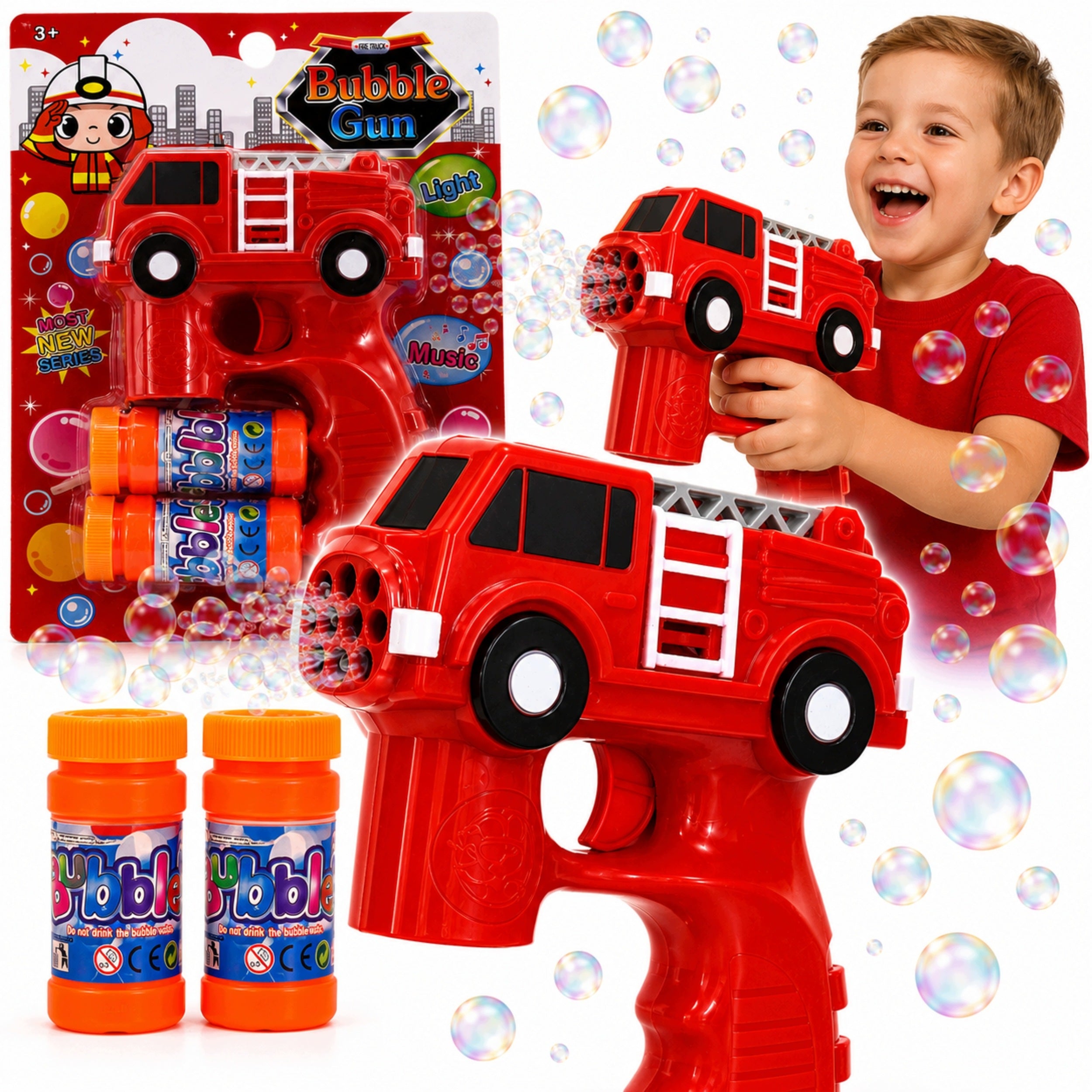 Bubble Gun Automatic Fire Brigade Bubble Gun 2 LED Liquids