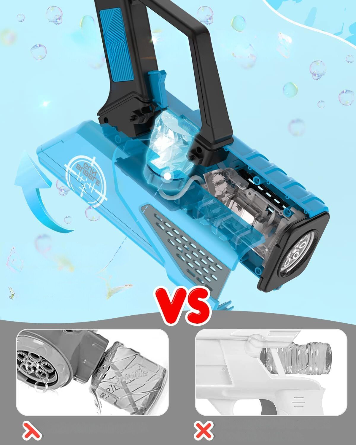 Bubble Gun Soap Bubble Machine Generator Liquid Capacity 50 ml
