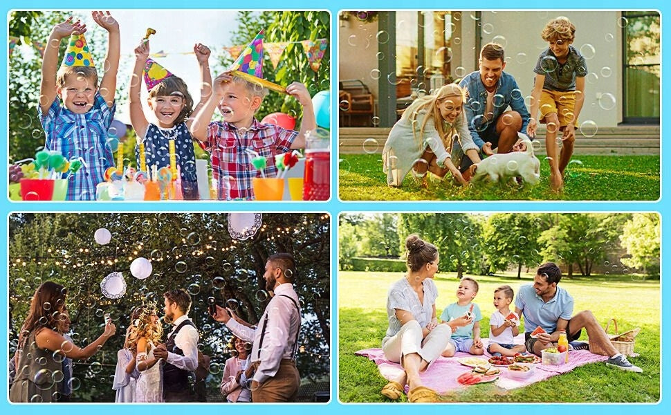 Bubble Gun Soap Bubble Machine Generator Liquid Color blue
