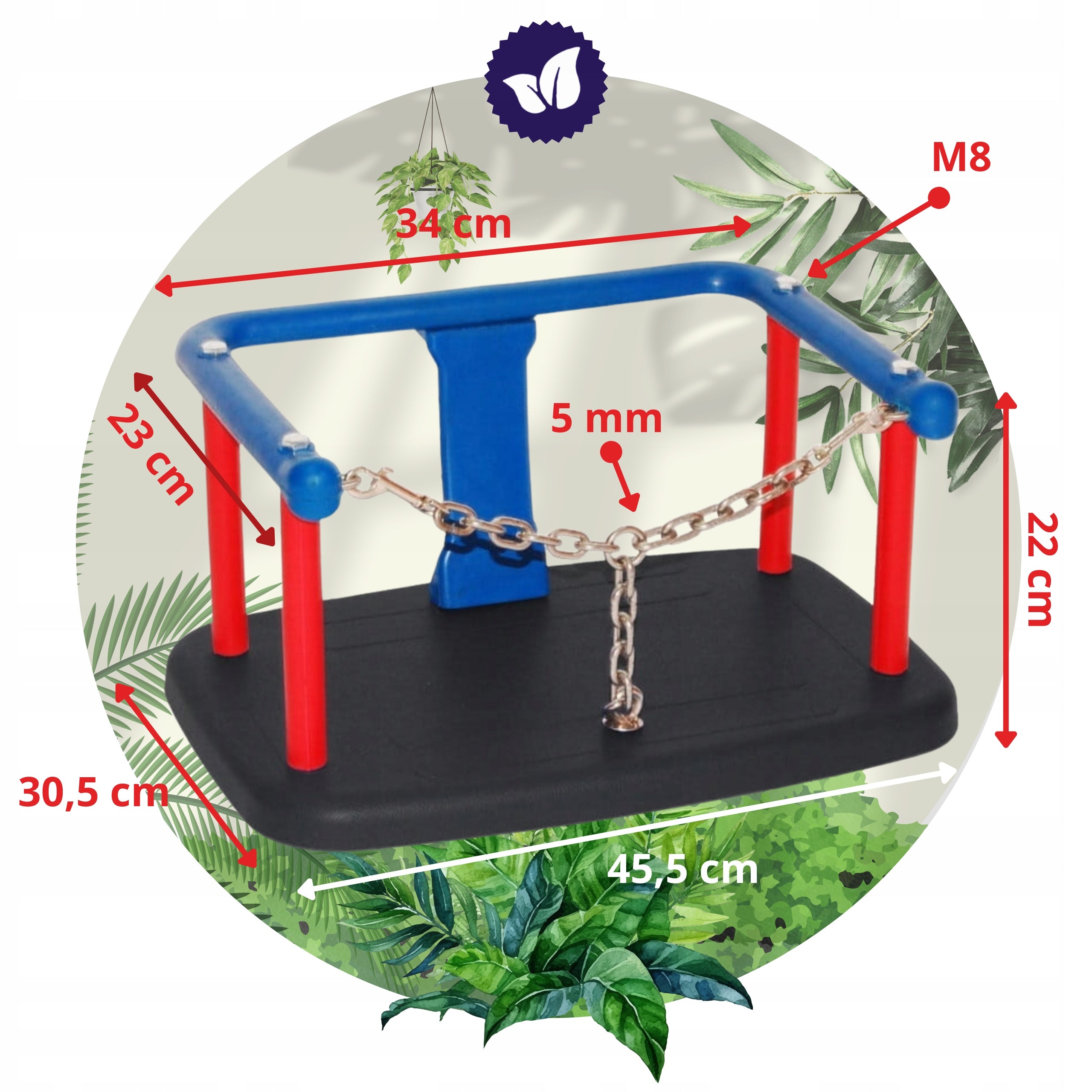 Bucket seat for children swing aluminum plastic backrest 12m+ Certificates and opinions CE