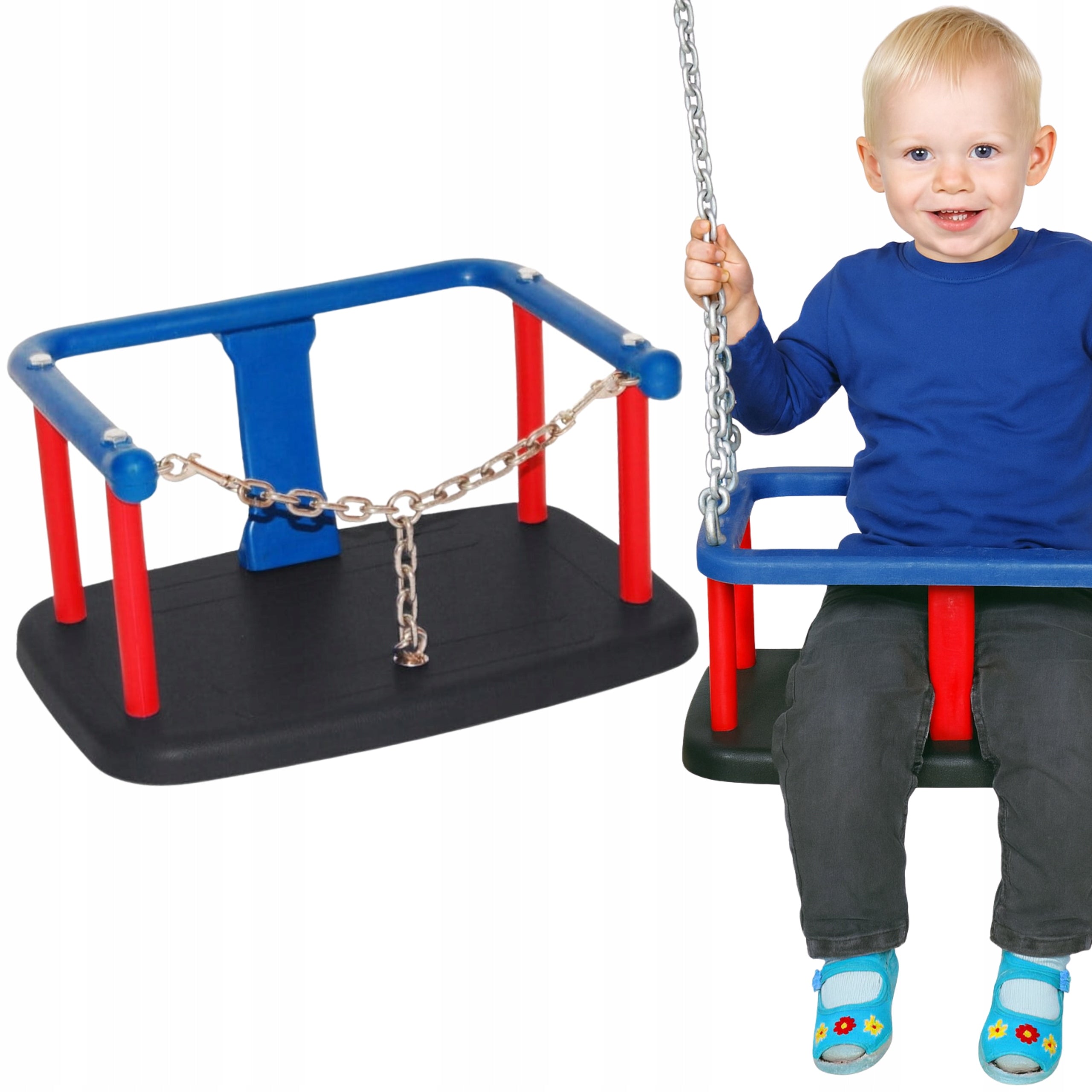 Bucket seat for children swing aluminum plastic backrest 12m+