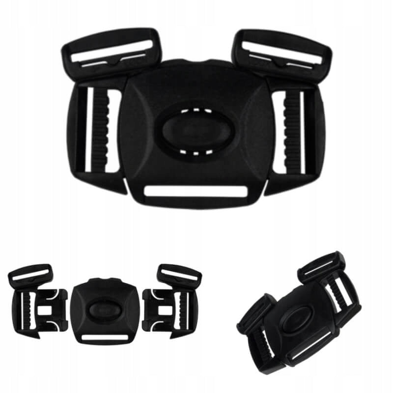 Buckle Clasp 5 point for baby carrier trolley 25/25/25/25/32 mm Black