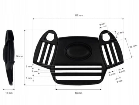 Buckle Clasp 5 point for carrier trolley 10/10/25/25/55 mm 1pcs Packaging status original