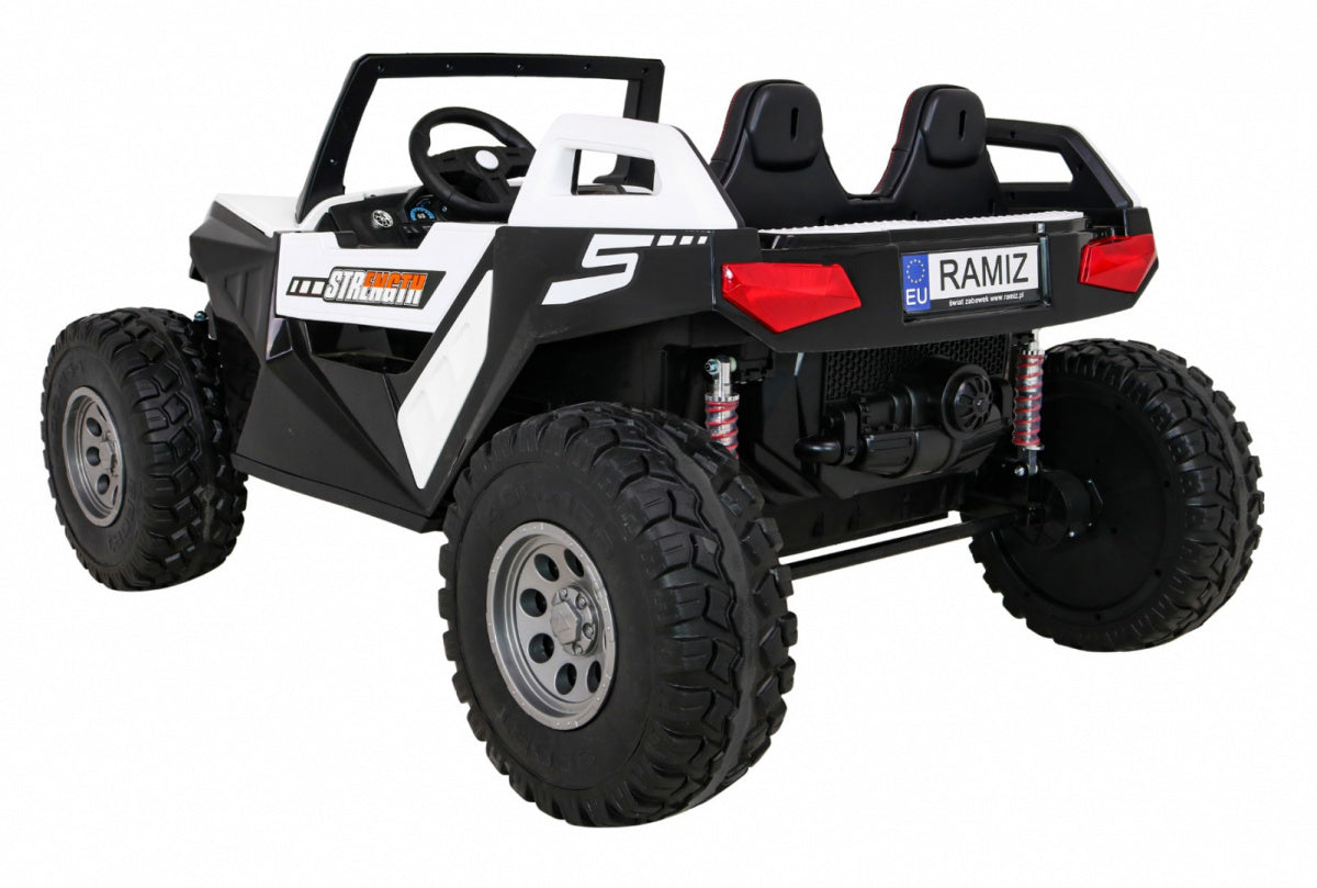 Buggy Clash Battery Pack for 2 Kids White Remote Control Drive 4x4 Adjustable Kid's age 3+ years