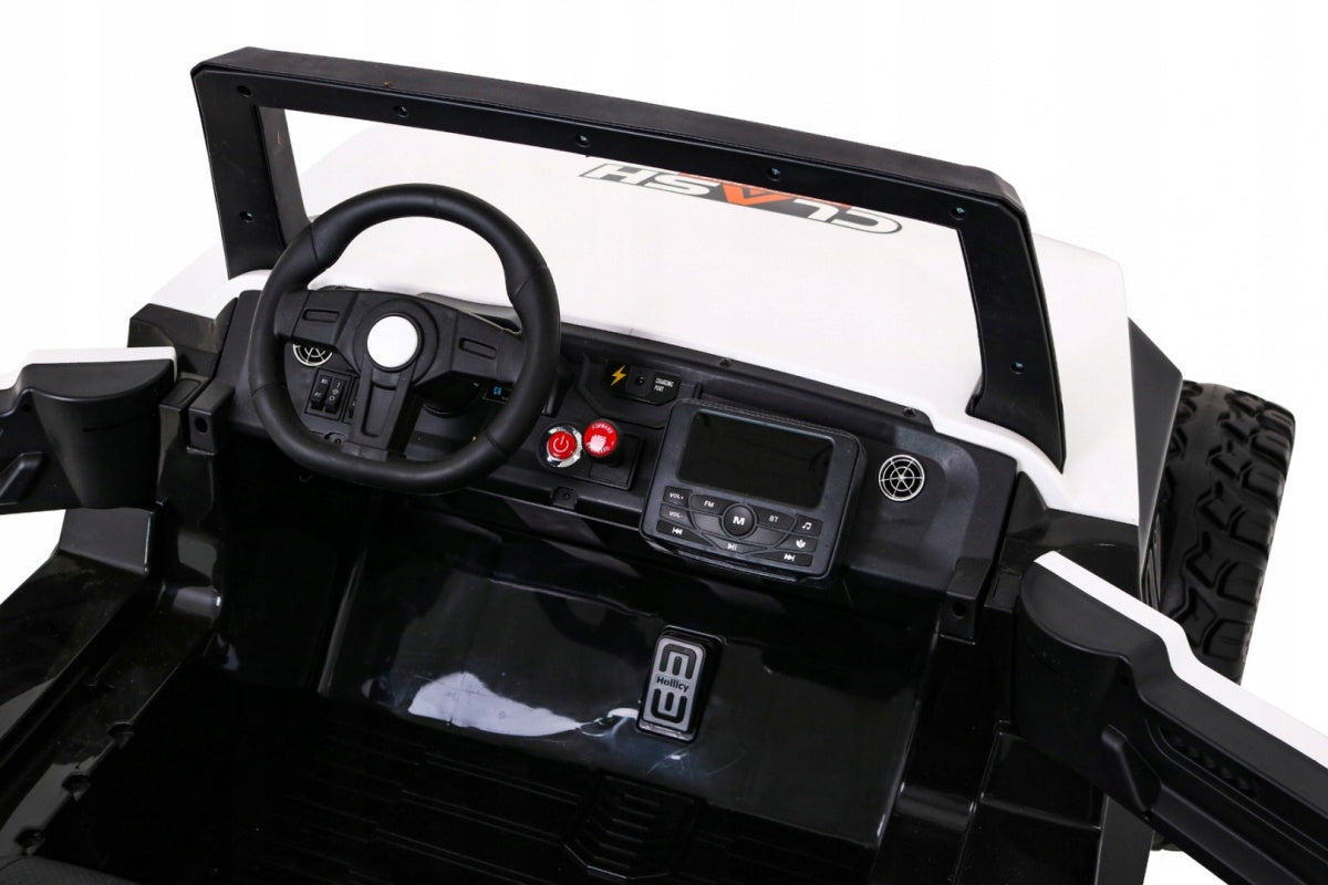 Buggy Clash Battery Pack for 2 Kids White Remote Control Drive 4x4 Adjustable Vehicle width 95 cm
