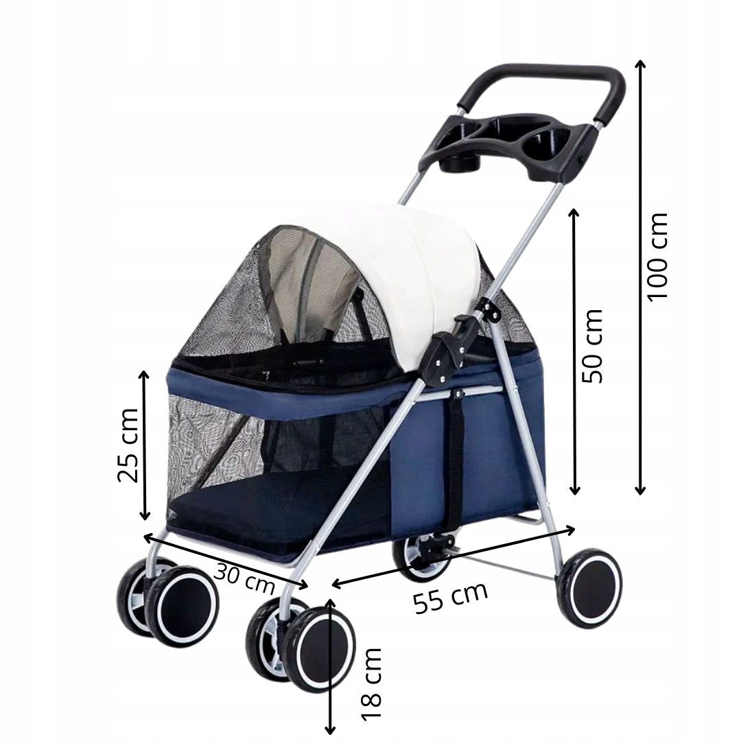 Buggy Light Kočárek pro psy 46 x 91 x 69 cm, Černá Main material fabric