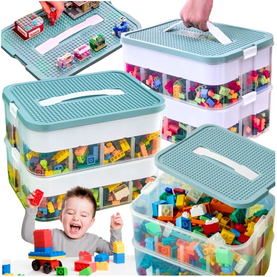 Building Block Organizer 2-Tier Toy Case Box