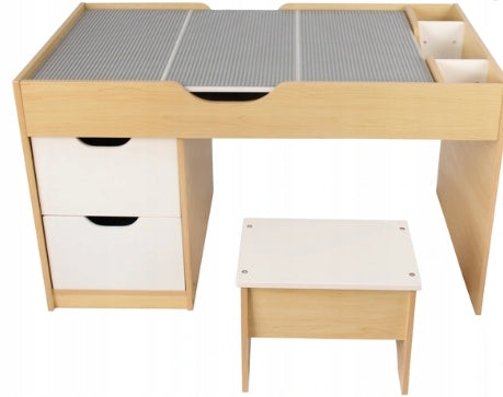 Building Table Wooden Desk and Stool Lego Build 'n' Store Base Plate Manufacturer code 221297