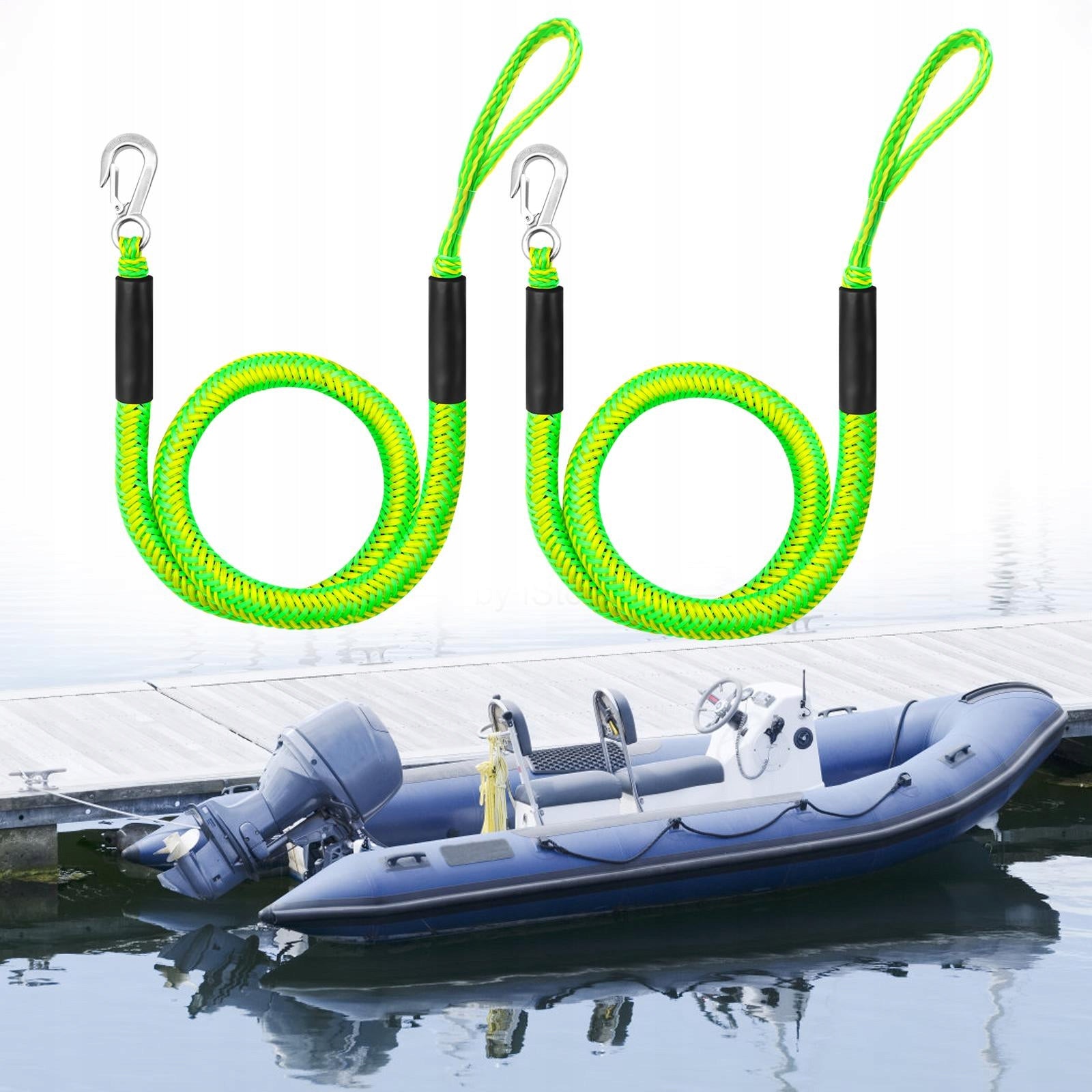 Bungee Dock Line for Boats Mooring Rope Elastic Rope Mooring Rope green Length 25 cm