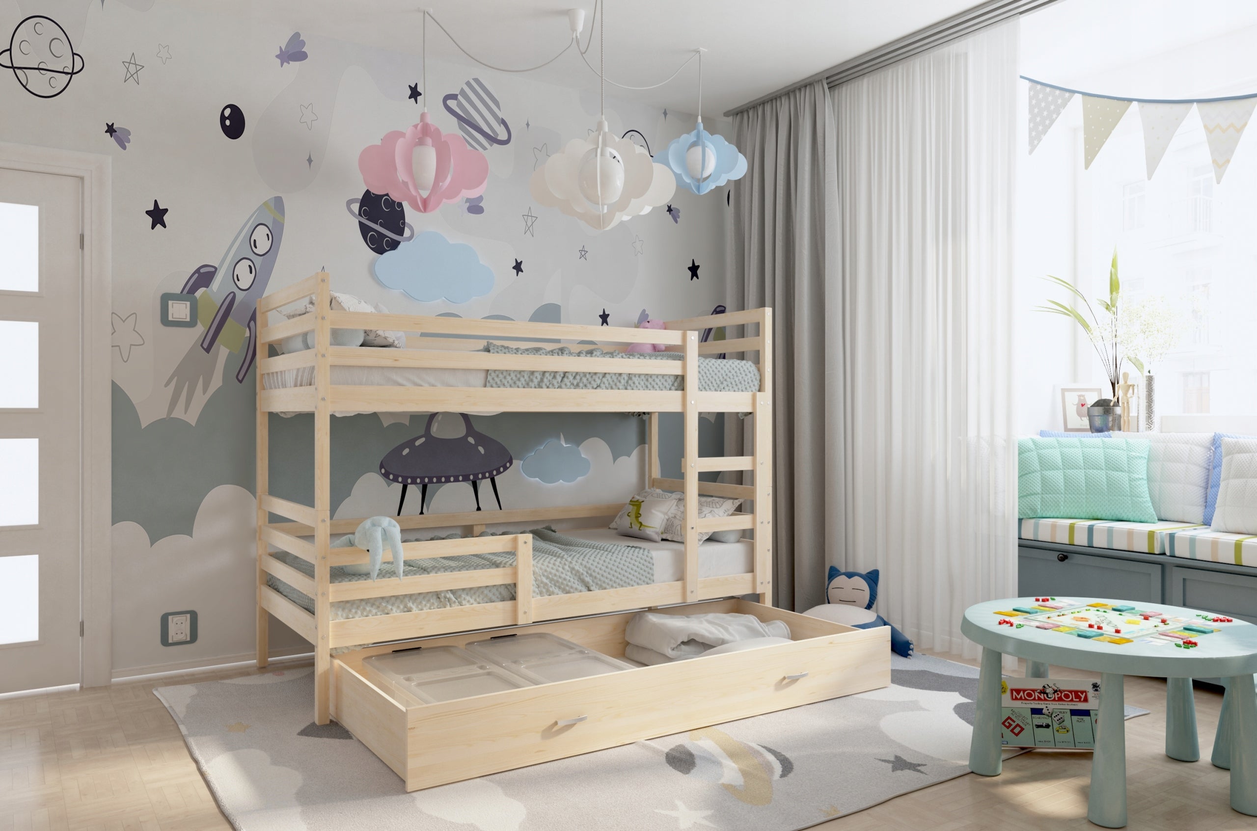 Bunk bed 190x80 drawer + mattresses JACEK EAN (GTIN) 5902841917187