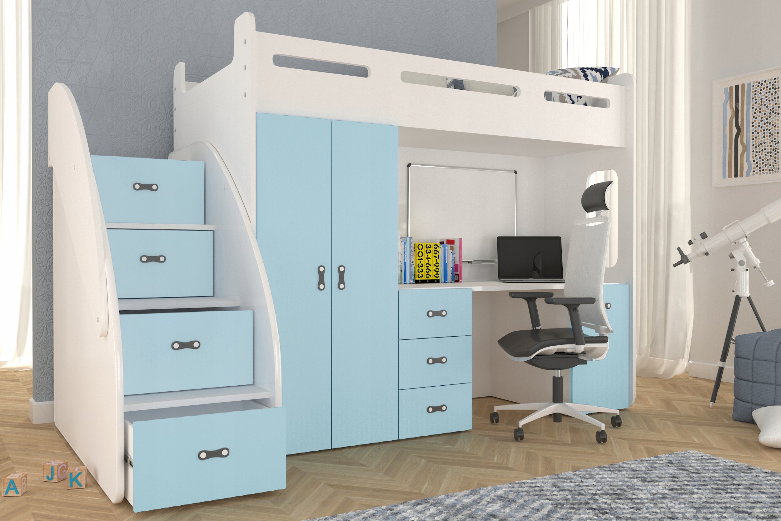 Bunk bed 200x80 mattress + desk ZUZIA PLUS EAN (GTIN) 5902841974654