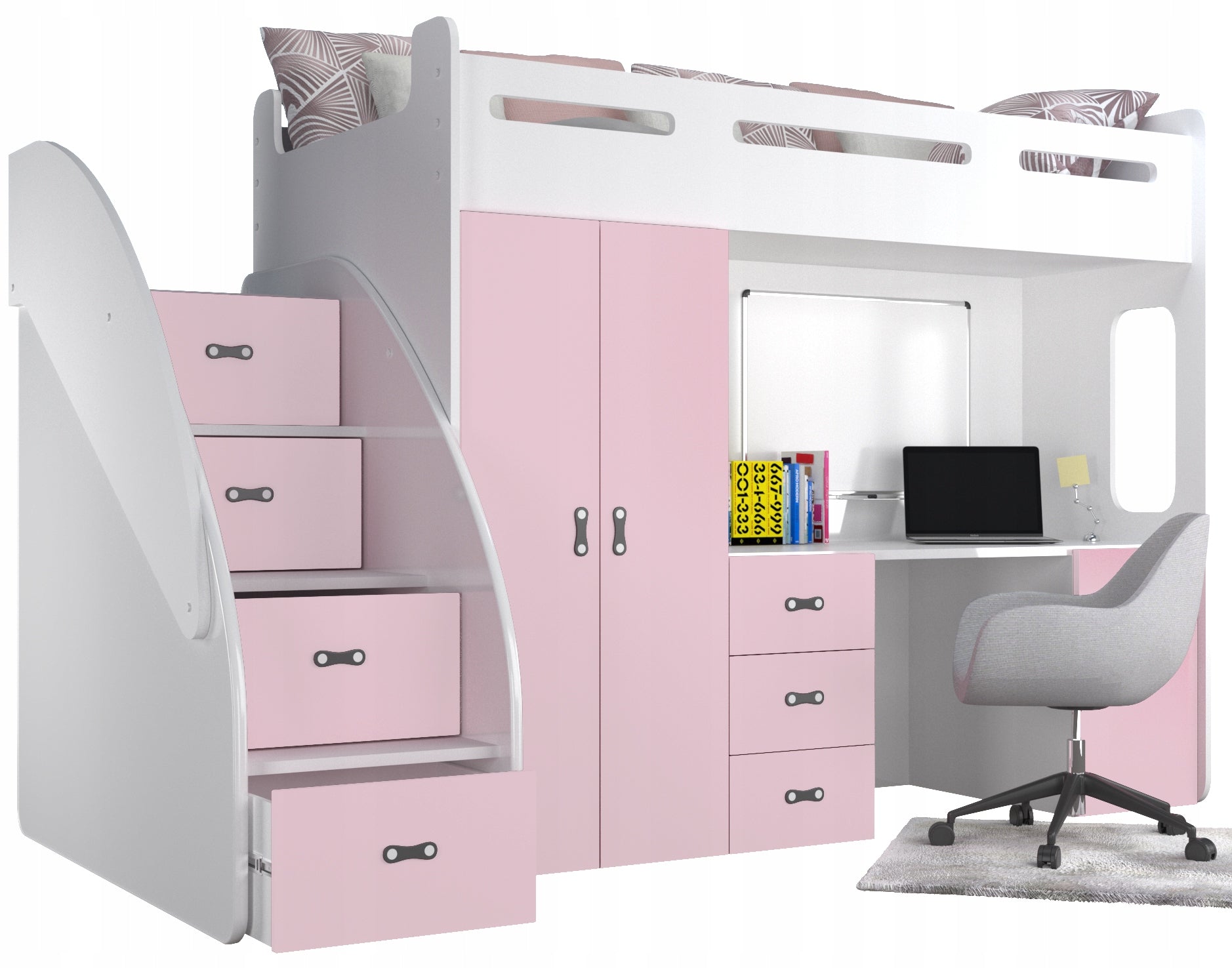 Bunk bed 200x80 mattress + desk ZUZIA PLUS