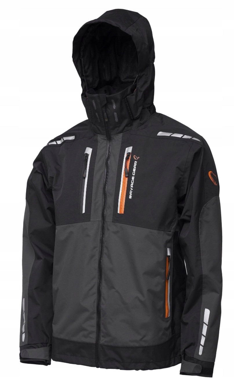 Bushcraft Fishing Jacket OUTDOOR & WATERPROOF Size S Black Gray
