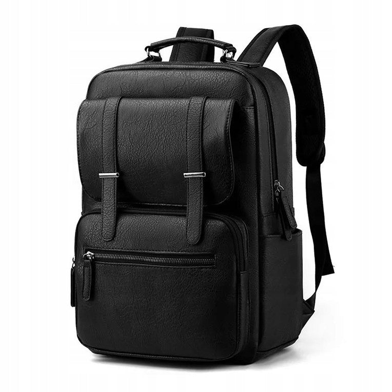 Business Backpack Leather For Laptop Spacious Formal Tablet Urban Black Packaging status original