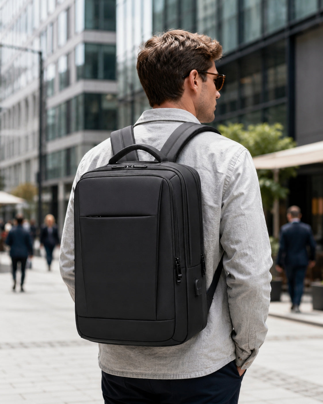 Business Laptop Backpack Tablet Elegant Black Formal roomy with USB Brand no brand