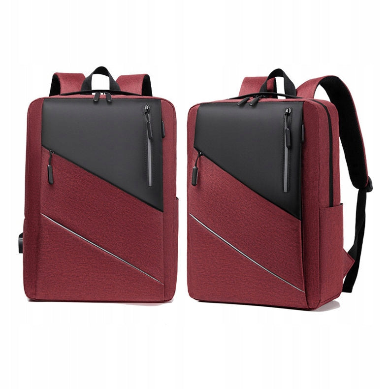 Business Laptop Backpack Tablet Elegant with USB Spacious School Burgundy Brand Permani