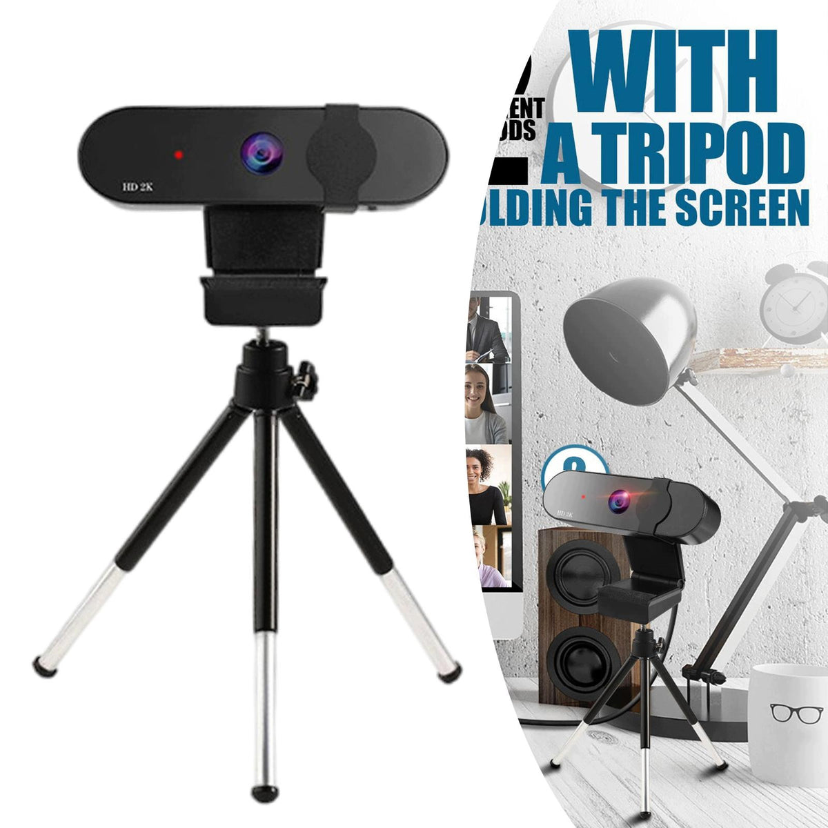 Business with Microphone & Privacy for PC Monitor Laptop Video Calling 2k