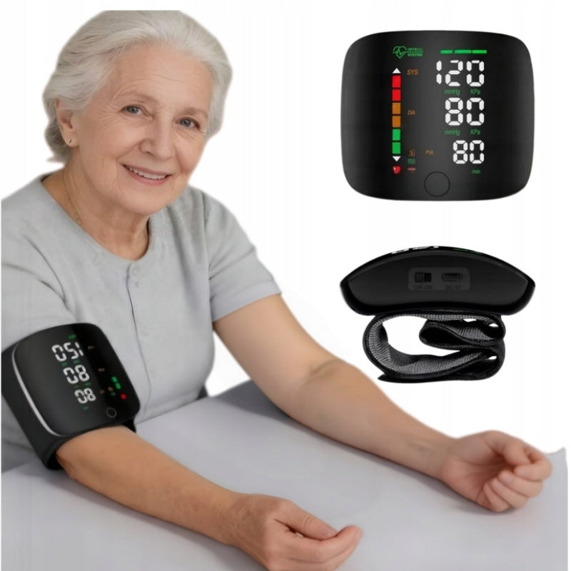 C00ELECTRONIC WRIST BLOOD PRESSURE MONITOR ARRHYTHMIA CASE BATTERY LCD