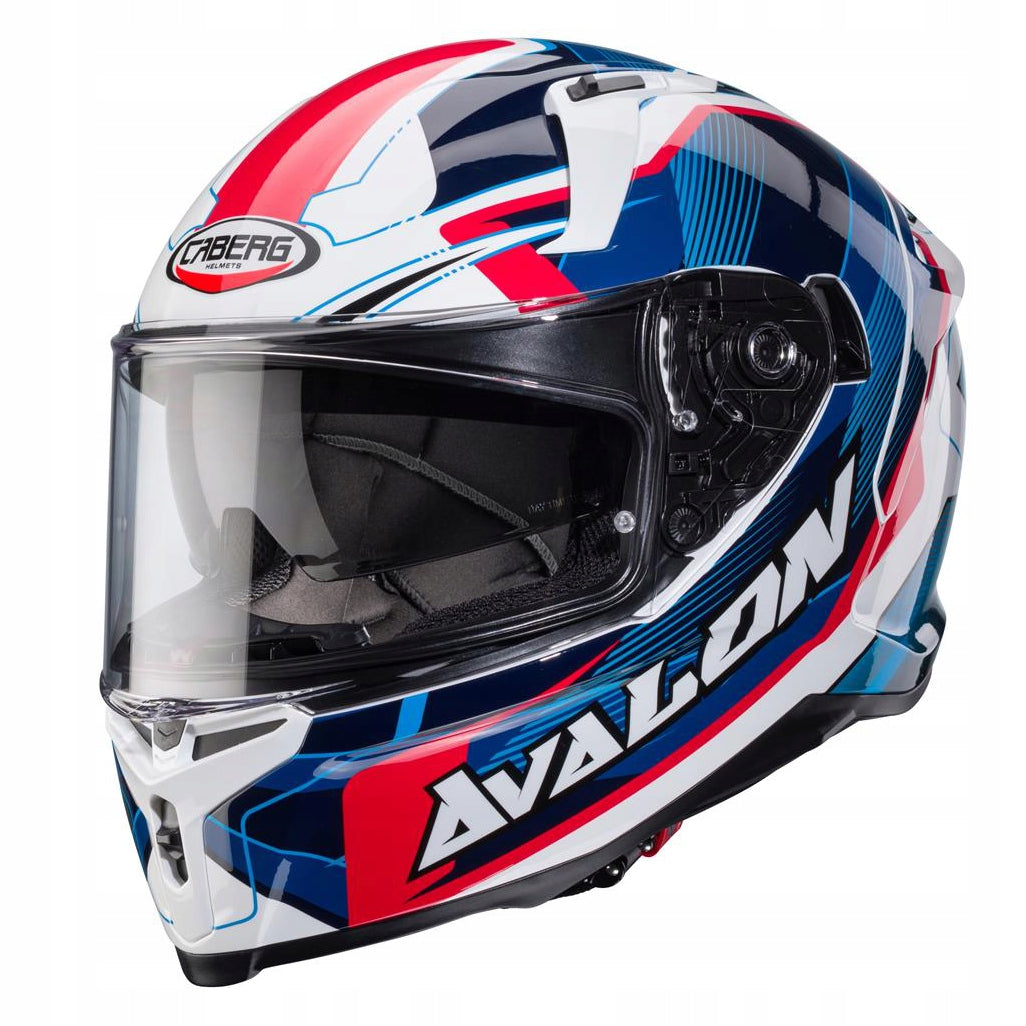 CABERG INTEGRAL MOTORCYCLE HELMET WITH BLEND AVALON X OPTIC WHT BLU RED 2XL