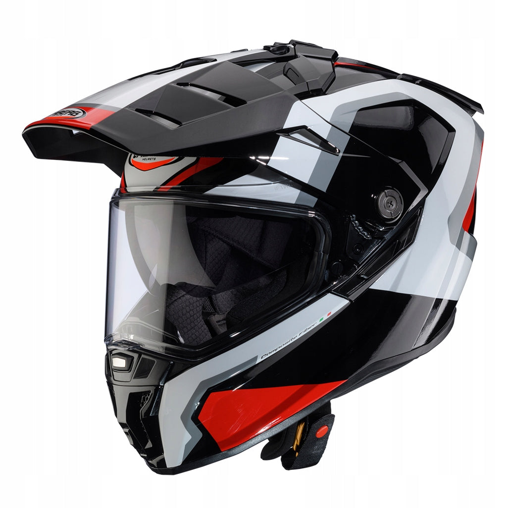 CABERG MOTORCYCLE HELMET INTEGRAL DUAL OFFROAD TANAMI SCRAM BLK RED WHT M