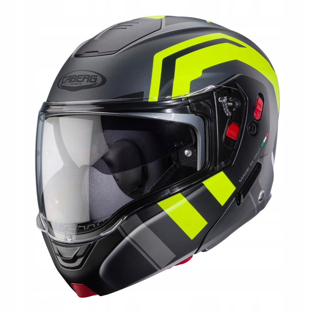 CABERG MOTORCYCLE HELMET JAW FLIP-UP HORUS X ROAD GREY BLACK YELLOW M