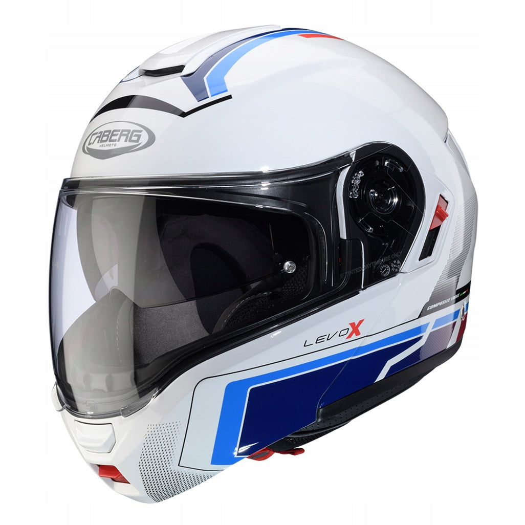CABERG MOTORCYCLE HELMET JAW FLIP-UP PINLOCK LEVO X ELITE WHITE BLUE M