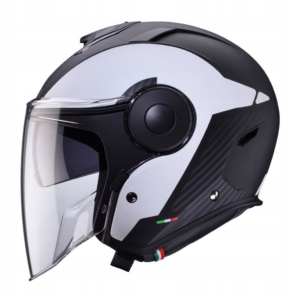 CABERG MOTORCYCLE HELMET OPEN JET BLENDA SOHO MILANO WHITE BLACK M Packaging status original