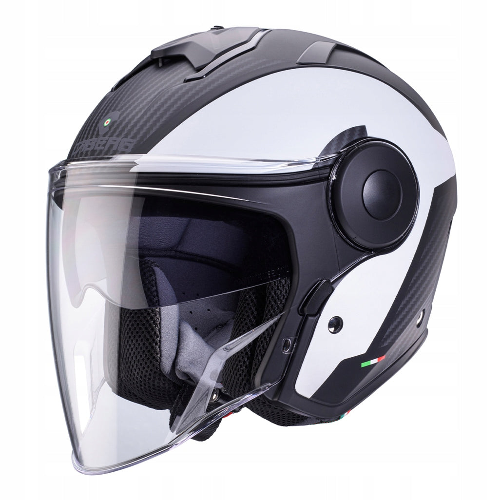 CABERG MOTORCYCLE HELMET OPEN JET BLENDA SOHO MILANO WHITE BLACK M