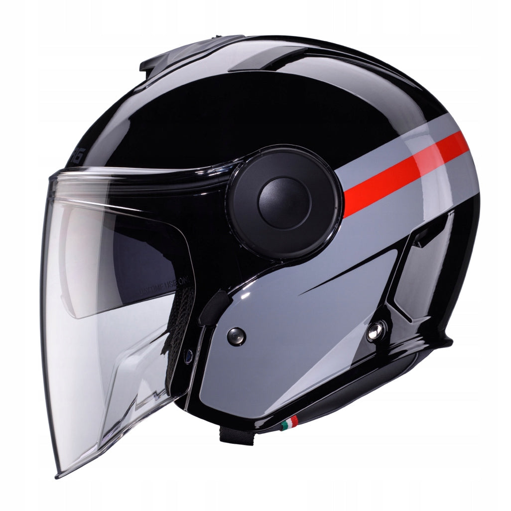 CABERG MOTORCYCLE HELMET OPEN JET BLENDA SOHO ZEPHYR BLACK GREY RED S Packaging status original