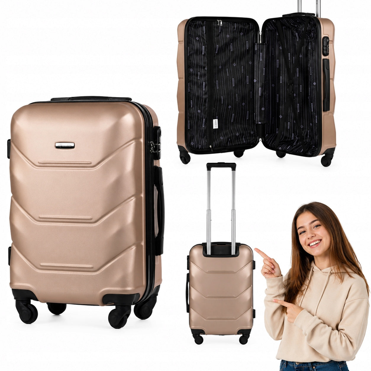 CABIN SUITCASE TOURIST DIAMOND HARD SUITCASE 33L TRAVEL SMALL