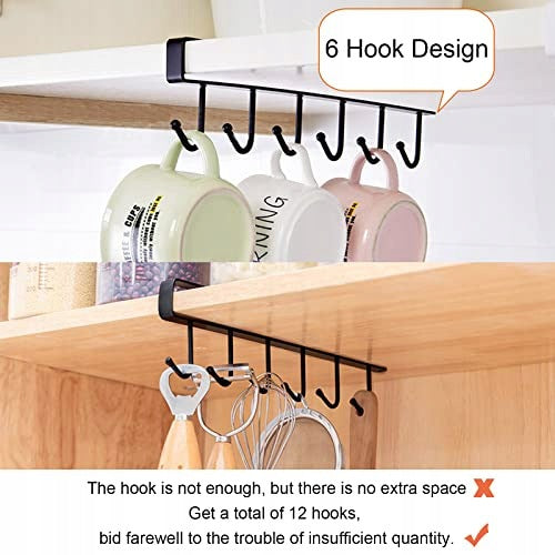 CABINET CUP HOLDER 6 METAL HOOKS FOR KITCHEN 2 PCS FOR HOME Manufacturer code SWC5908151253014