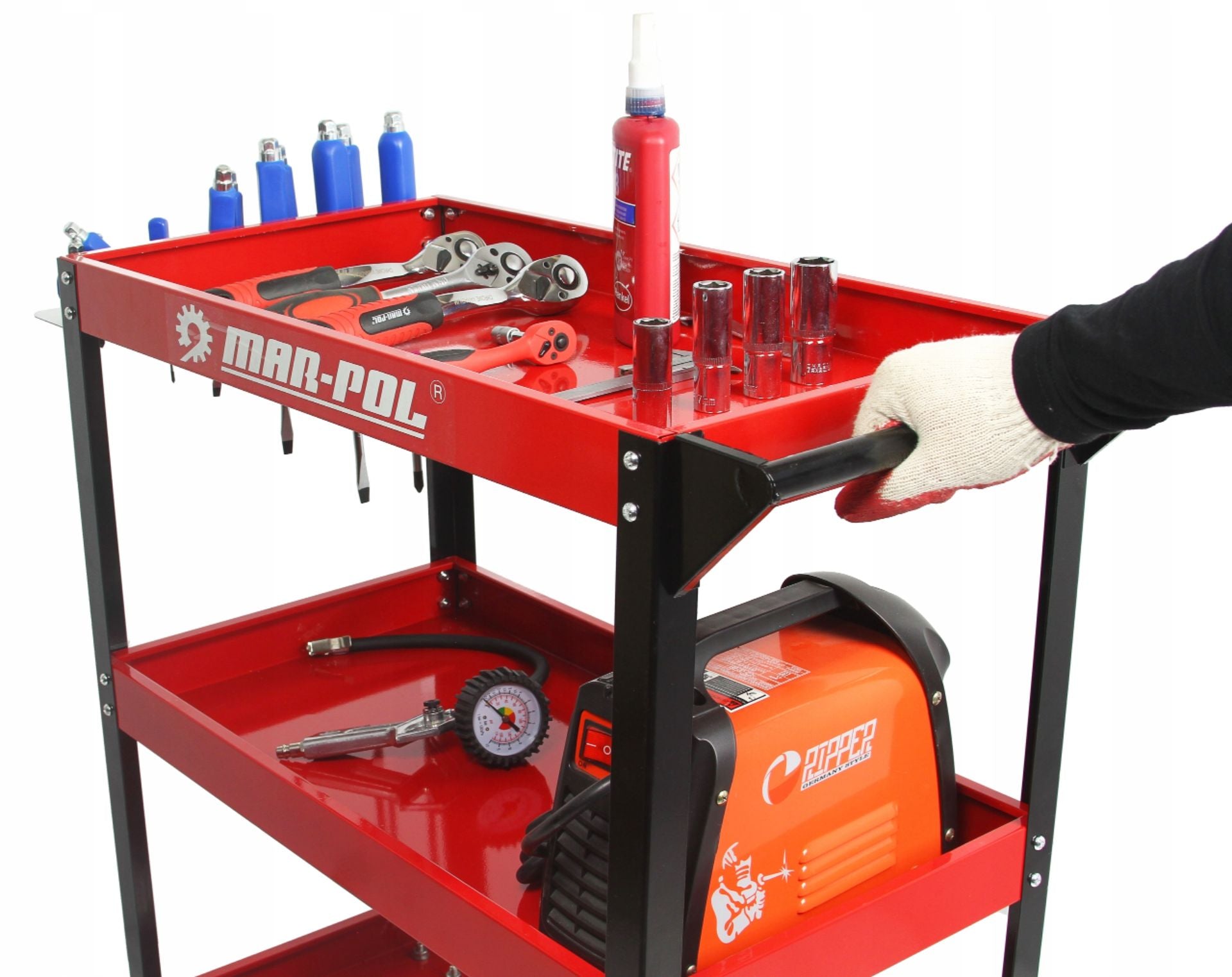 CABINET WORKSHOP TOOL TROLLEY 3 SHELVES ON WHEELS Brand Mar-Pol