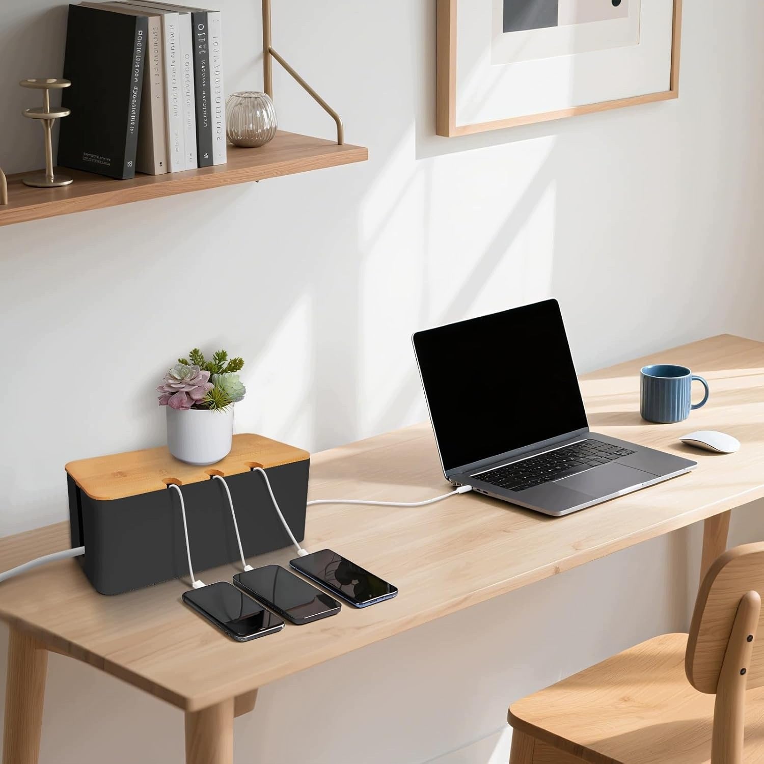 CABLE BOX ORGANIZER-BOX FOR MANAGING CABLES ON THE DESKTOP,2PCS Packaging status original