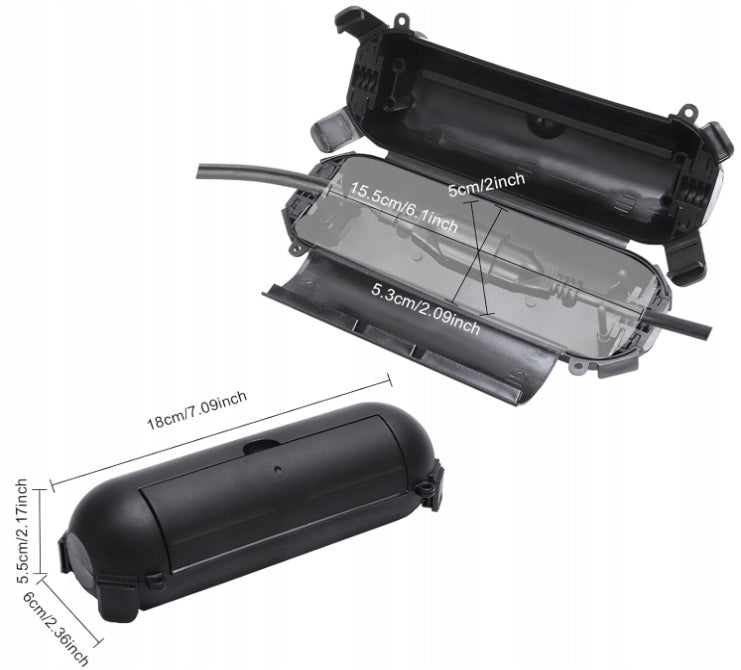 CABLE BOX WATERPROOF CABLE PROTECTION OUTDOOR CABLE SOLID BLACK Manufacturer code SKRZYNKA KABLOWA STREFAZAKUPÓW