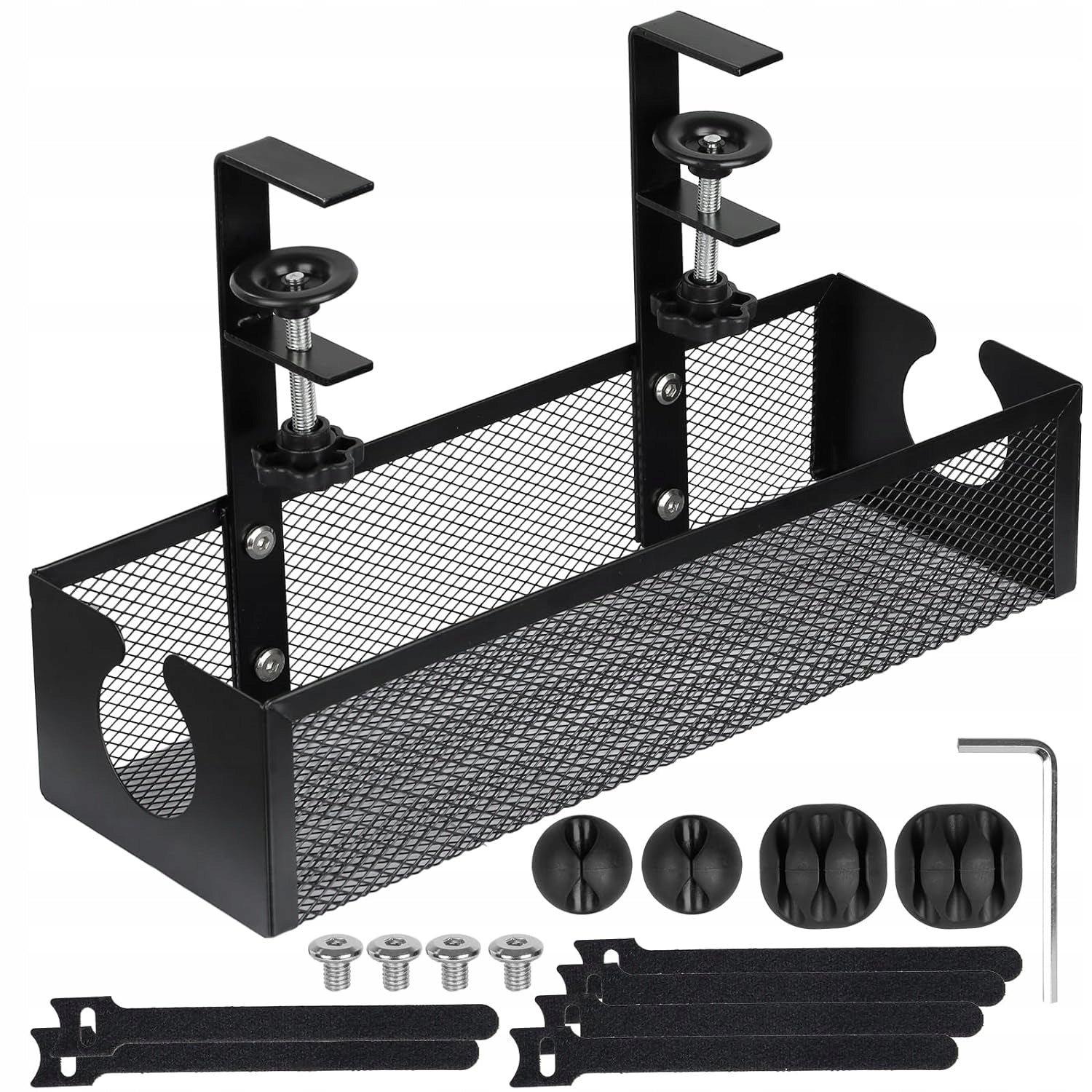 CABLE GRILLE CABLE ORGANIZER SHELF HOLDER ADJUSTABLE UNDER DESK TOP