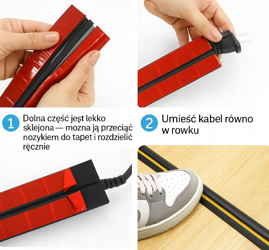 CABLE GRILLE CABLE RUBBER FLOOR STRIP FOR CABLES BLACK OVERRUN 1M Model N40