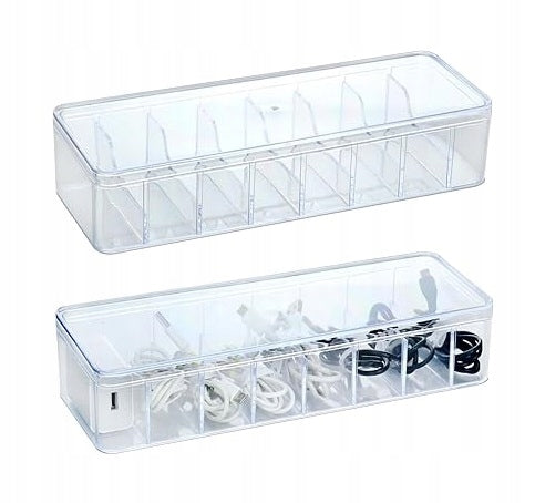 CABLE HOLDER ORGANIZER BOX WITH LID COMPARTMENTS BANDS Manufacturer code X001XBRDKD-1