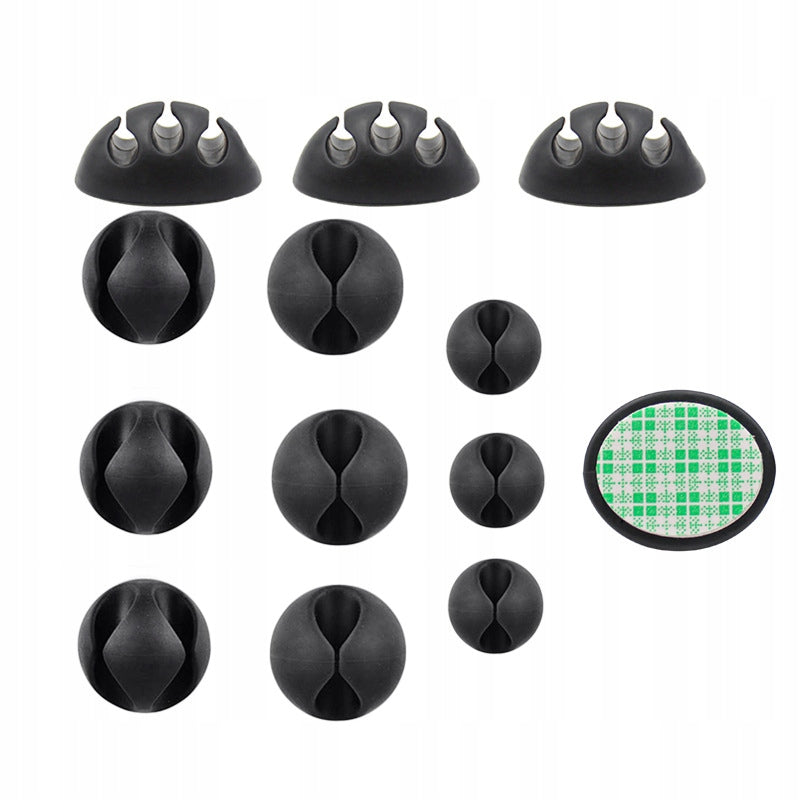 CABLE HOLDER SELF-ADHESIVE CLIP ORGANIZER HOOK BLACK SET OF 12 Product weight with unit packaging 0.2 kg