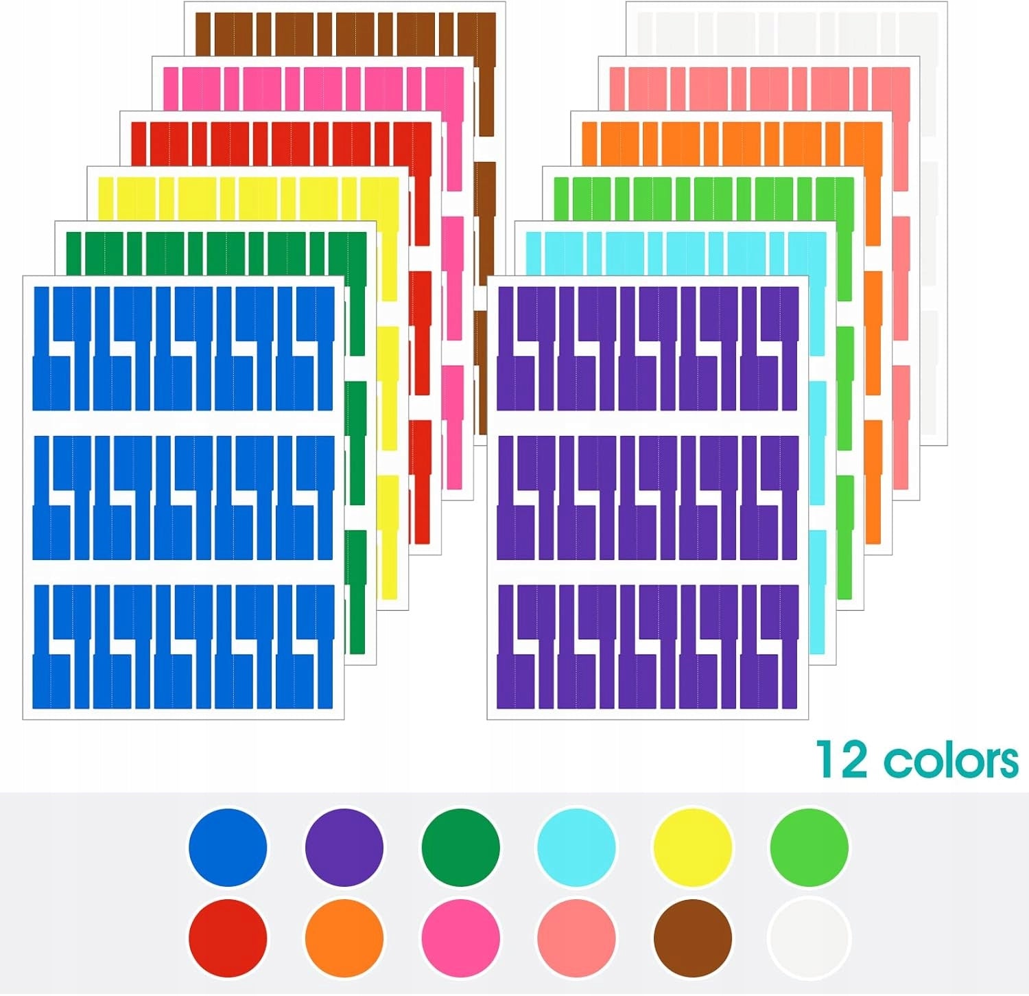 CABLE LABELS SET OF 360 COLOR SELF ADHESIVE WATERPROOF Packaging status original