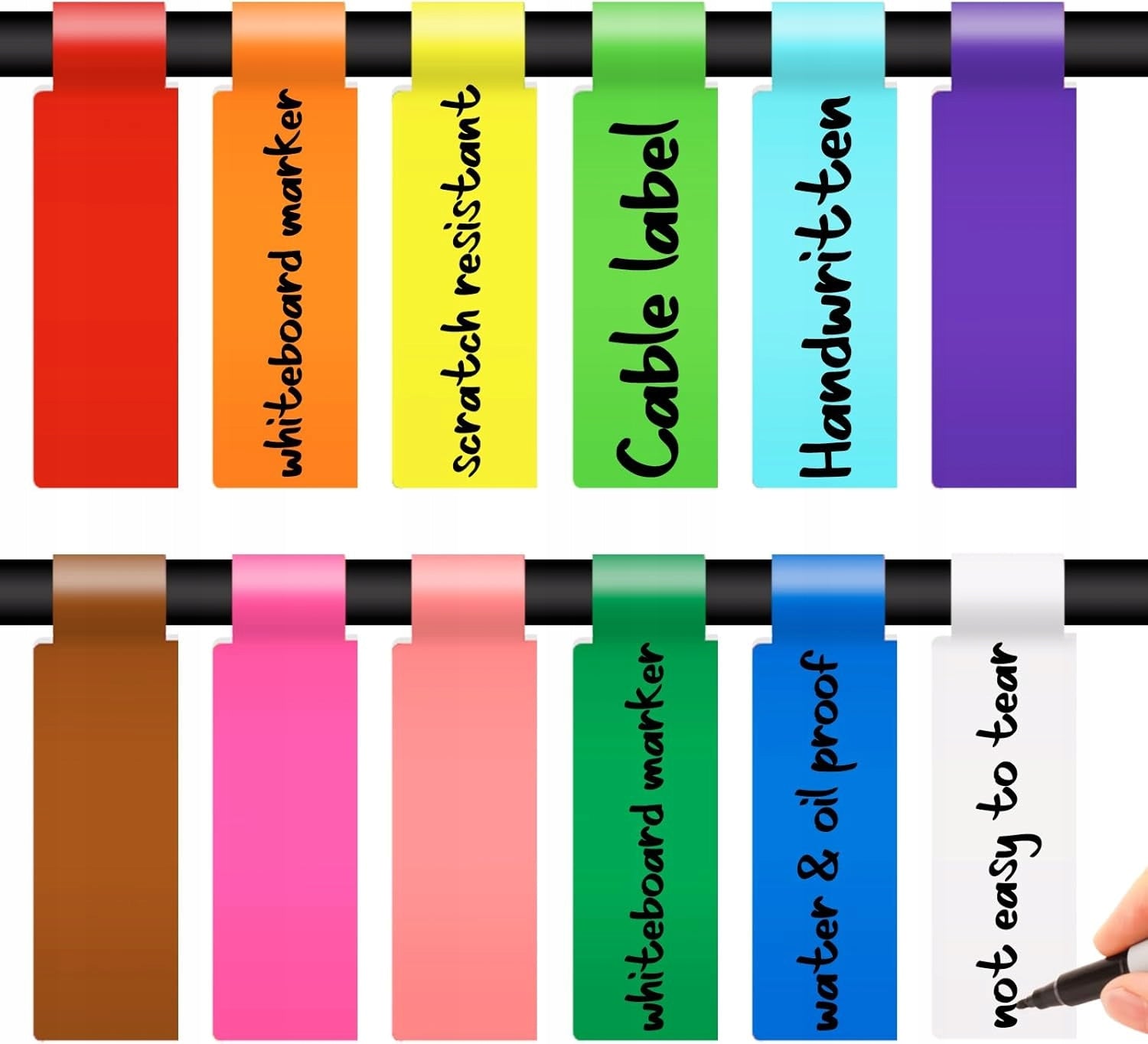 CABLE LABELS SET OF 360 COLOR SELF ADHESIVE WATERPROOF