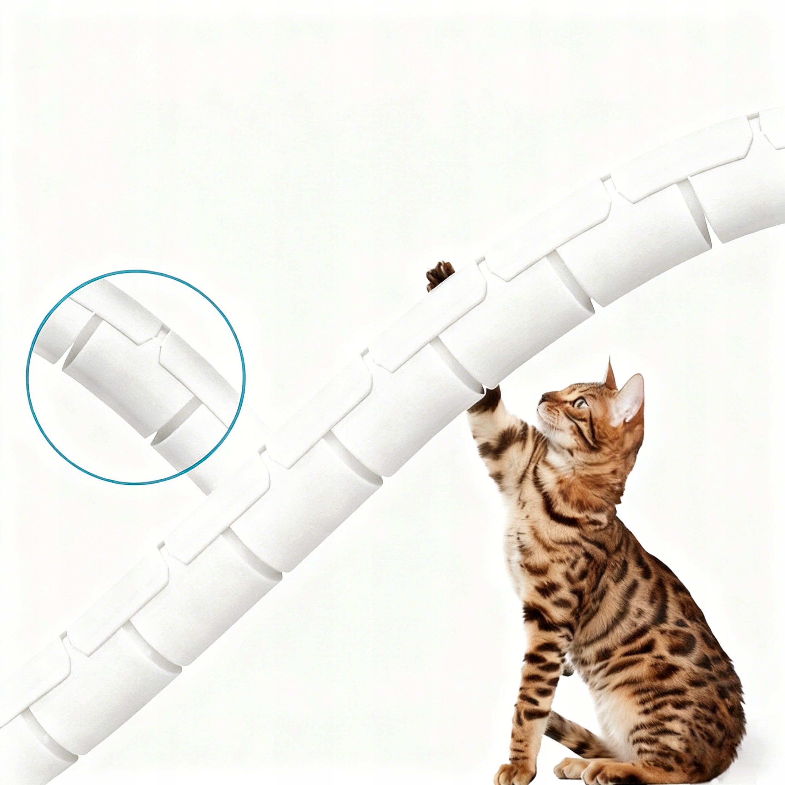 CABLE ORGANIZER CABLE COVER - SPIRAL WRAP 25mm 5m+ CLAMP Color white
