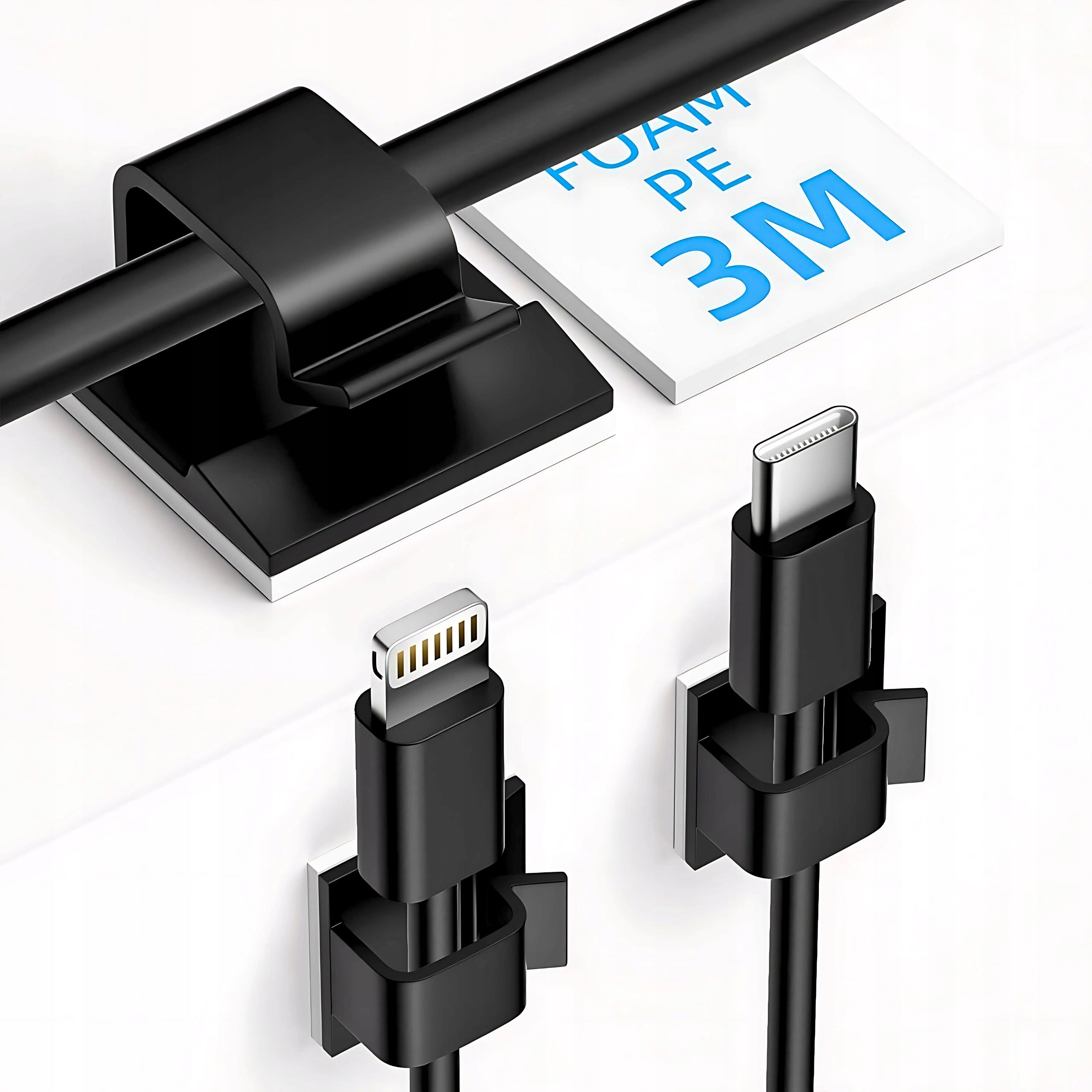 CABLE ORGANIZER CABLE HOLDER SELF-ADHESIVE BLACK DESK AUTO 10 PCS Packaging status original